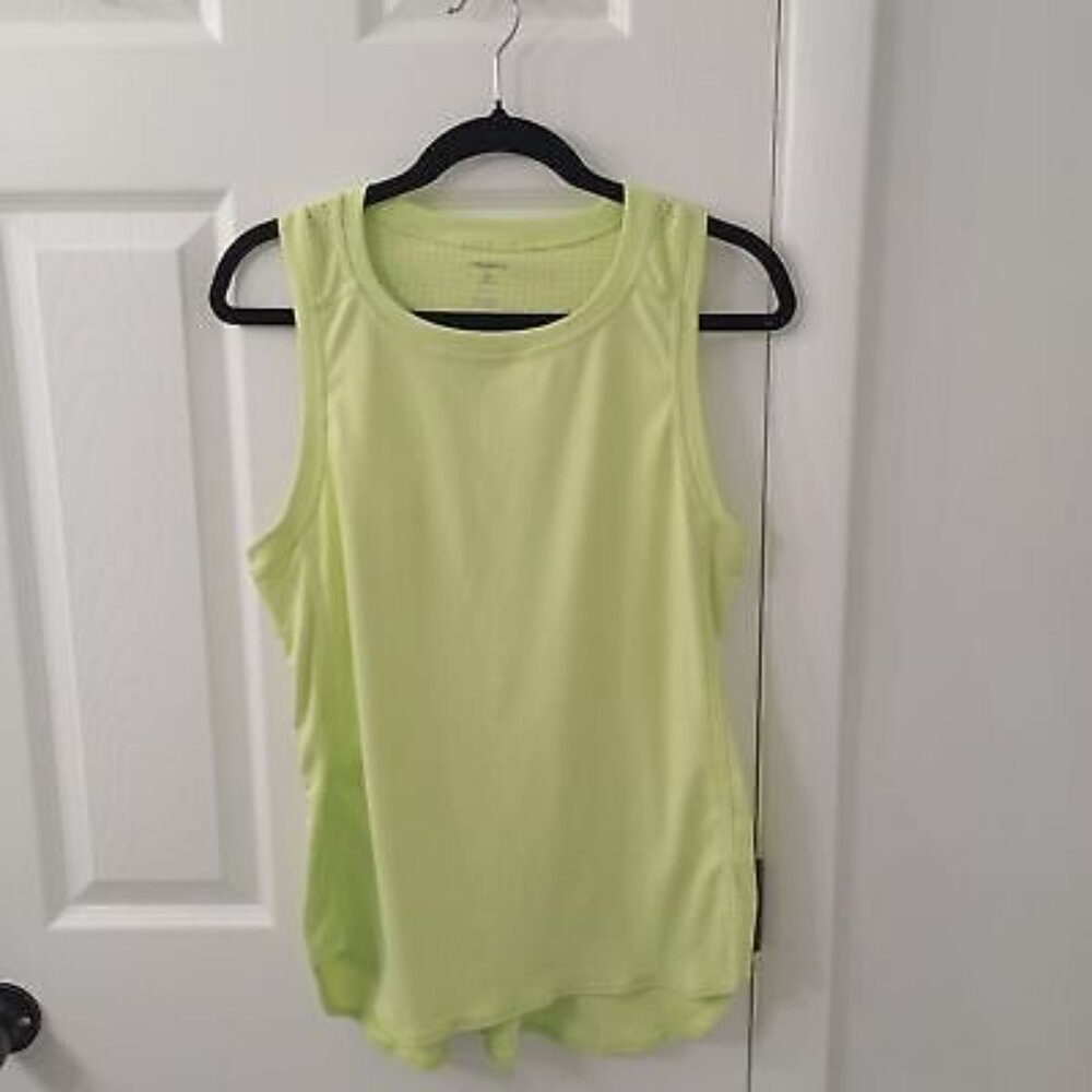Layer8 Lime Perforated Racerback Tank Top Athletic Works Coral Plus Shorts Set L